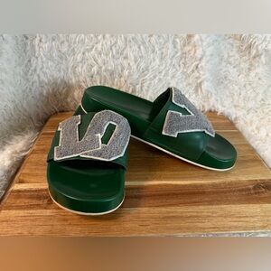 Tory Burch Love Slides in Shady Willow Green Heather Gray size 9